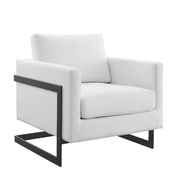 Accent Chair Geometric Sled Base Minimalist Metal Frame