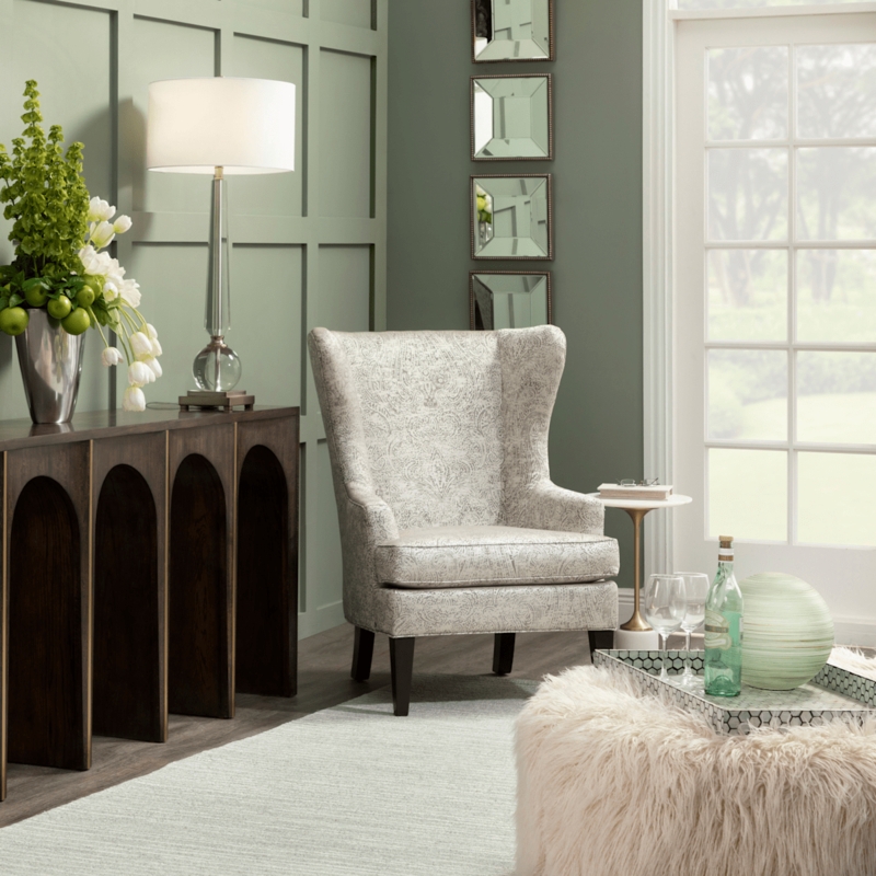 Accent Chair Navy Blue Button Tufted Wingback With Nailhead Trim