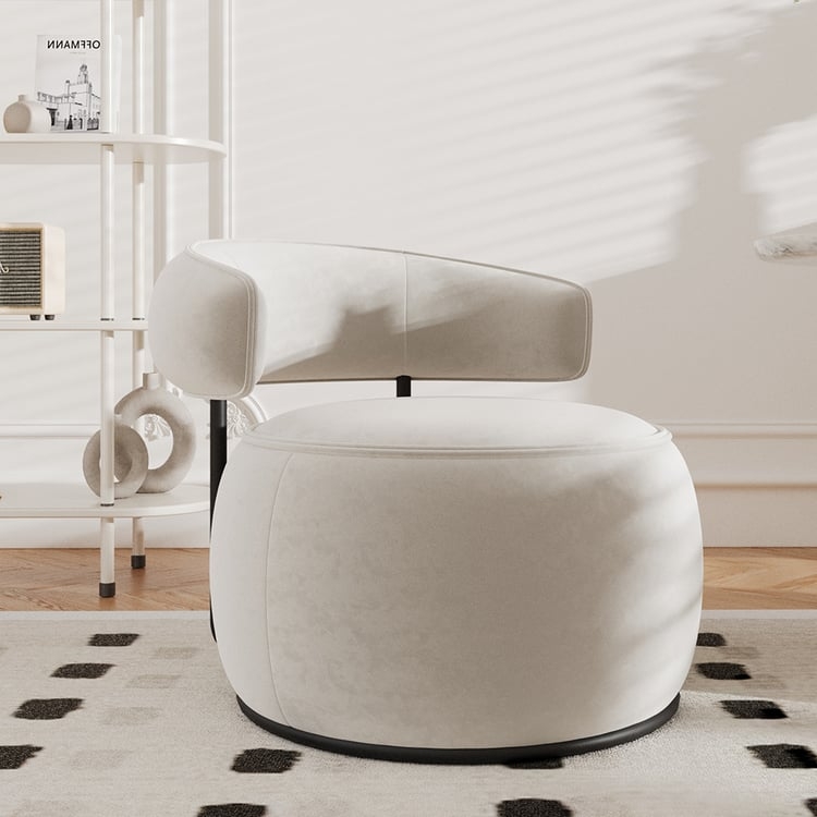 Accent Chair Open Back Design Velvet Texture Gold Toned Base