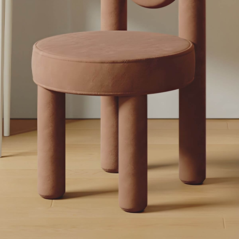 Accent Chair Terracotta Chunky Silhouette Tubular Frame Round Seat