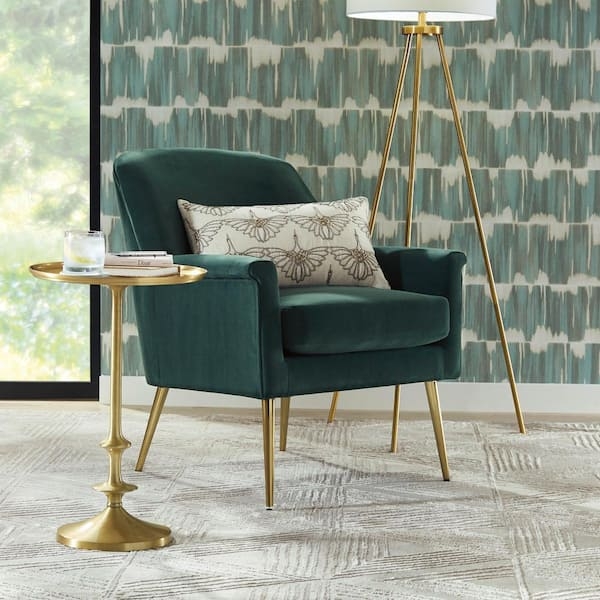 Accent Chair Verdite Green Velvet Barrel Back Tapered Wood Legs