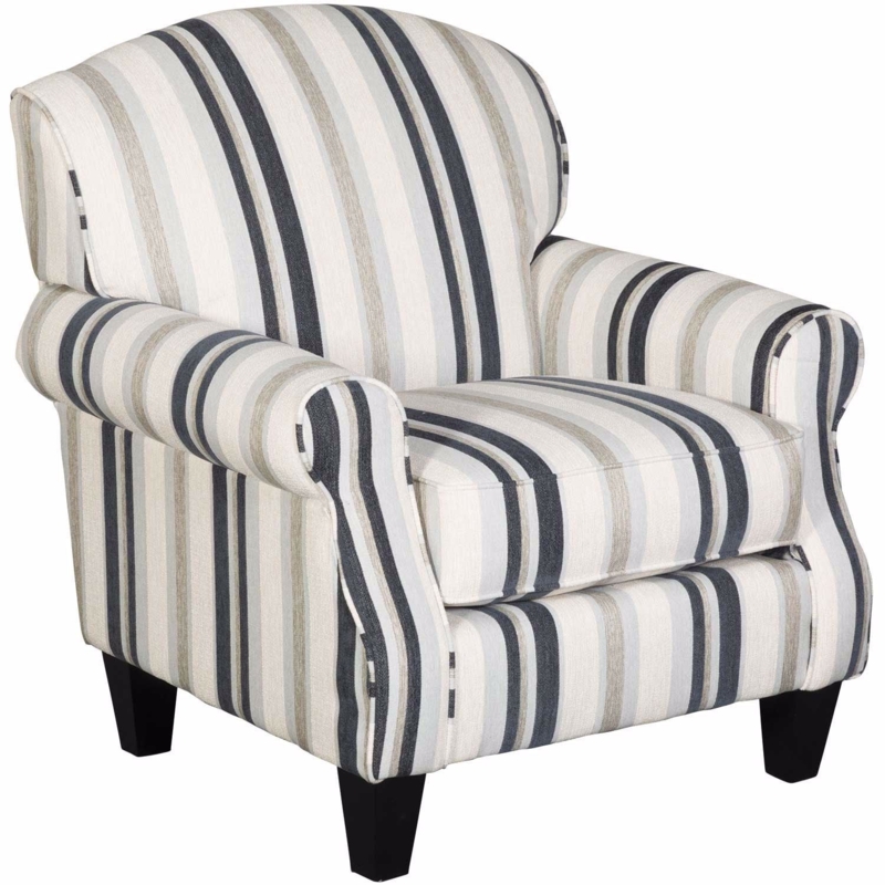 Accent Chair with Cobalt Blue Multi-Width Stripes