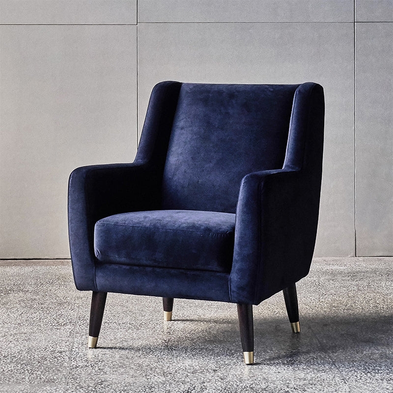 Accent Chair with Wingback Silhouette and Gold Tipped Legs