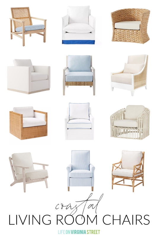 Accent Chairs Collection with Coastal Woven Textures and Palette
