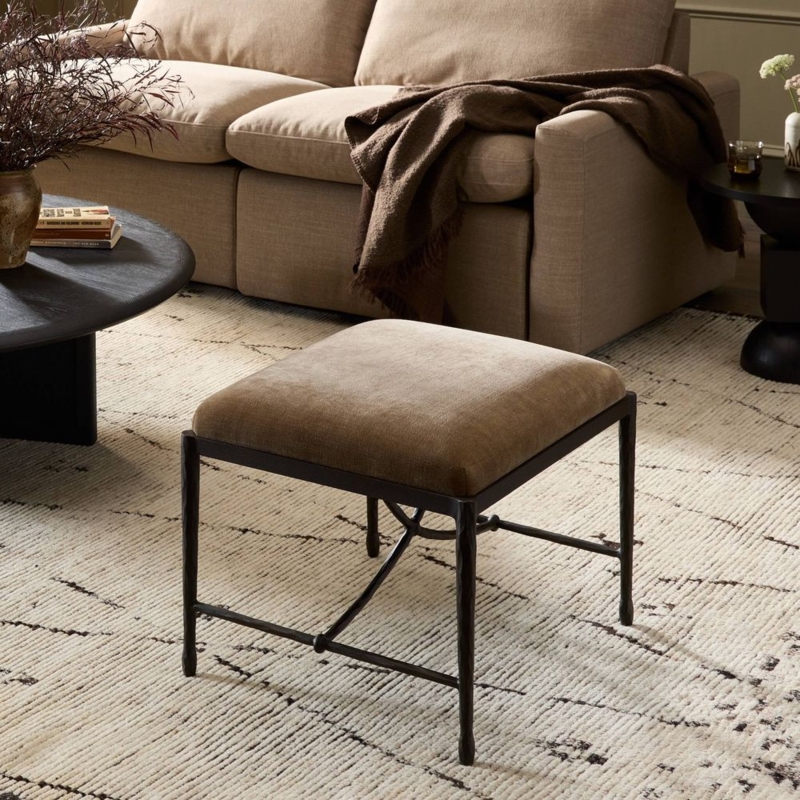 Accent Stool Organic Metal Accent Stool with Branch-Like Legs, Mushroom Seat