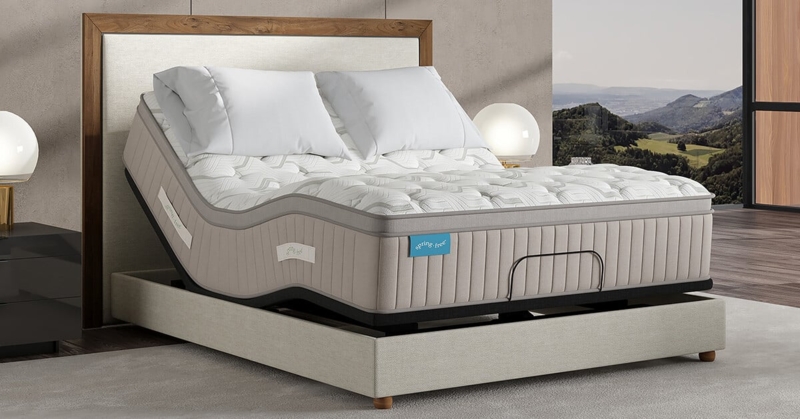 Adjustable Bed Articulating Base Quilted Mattress Upholstered Modern Home