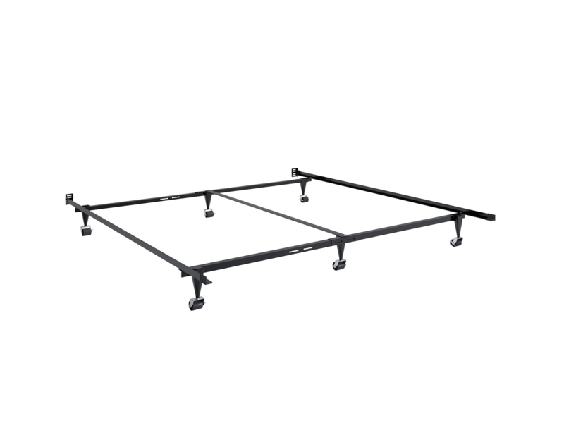 Adjustable Bed Frame Metal Rolling Casters Center Support