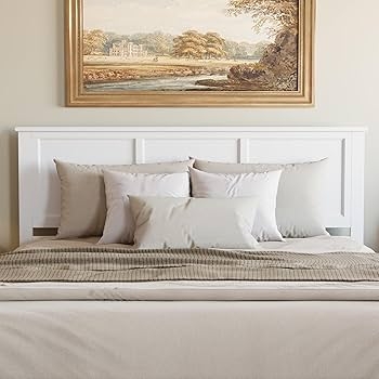 - AFI, Madison King Solid Wood Panel Headboard, White