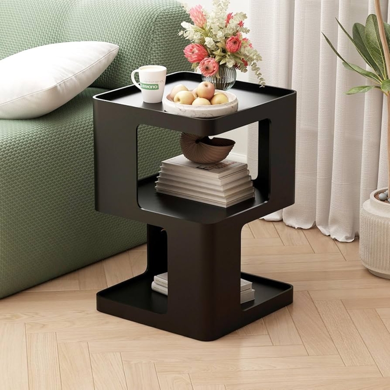 Amazon.com: BAOGELIYA Metal Black Nightstands, Modern Side Table with 3  Tiers Storage, Small End Table for Couch, Bedside Tables No Assembly  Required : Home & Kitchen