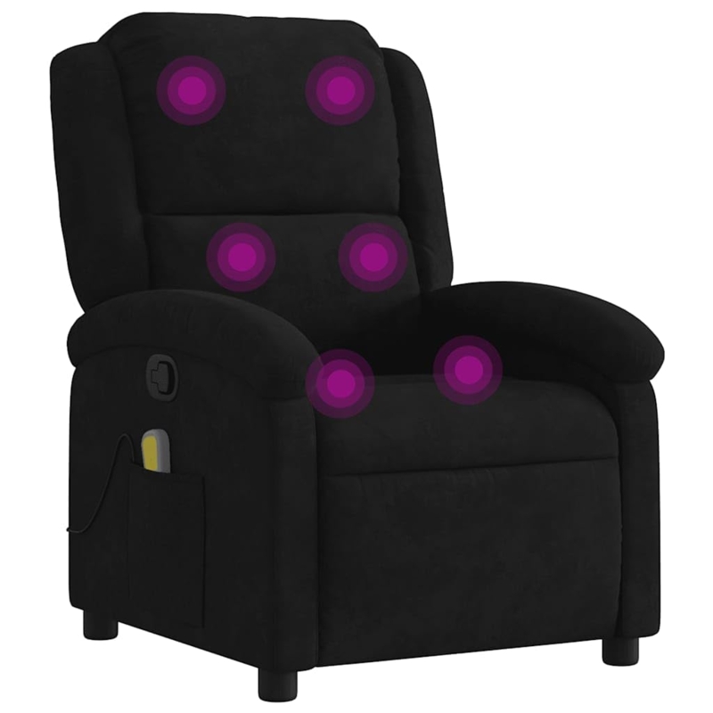 Amazon.com: Black Velvet Massage Recliner Chair: Metal, Plywood,  Comfortable Reclining Sofa for Room, Living, Modern Spaces & Seating :  Health & Household