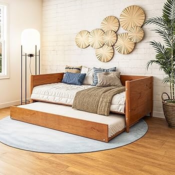 Amazon.com: Camaflexi Mid-Century Daybed, Twin, Castanho | No Boxspring  Needed : Home & Kitchen
