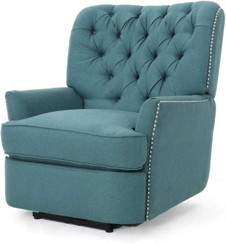 Amazon.com: Christopher Knight Home Salomo Tufted Fabric Power Recliner,  Dark Teal / Black : Home & Kitchen