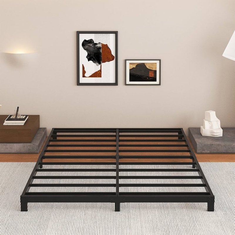 Amazon.com: Cieemine 5 Inch Low Queen Bed Frame, Heavy Duty Bed Frame Queen  Size Low Profile, No Box Spring Needed, Easy Assembly, Noise Free, Black :  Home & Kitchen