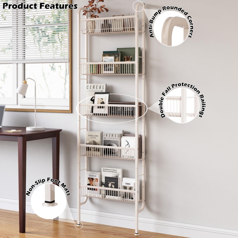 Amazon.com: COVAODQ Pantry Spice Rack Narrow Bookshelves Behind The Door for  Kids,Multi Pantry Organizer Spice Rack for Kitchen Bedroom : Home & Kitchen