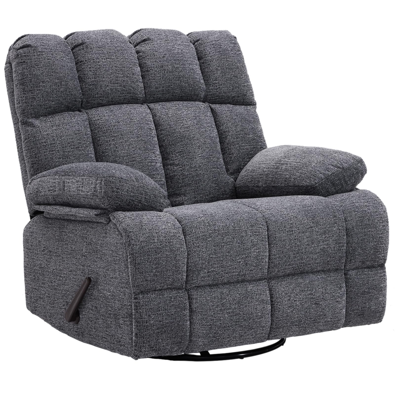 Amazon.com: Eiayeebil Oversized Swivel Rocker Recliner Chair for Adult,  Rock Recliner for 350lb Big Man, Extra Wide Manual Recliners, Overstuffed  Soft Rocking Sofa Chair,Light Grey : Home & Kitchen