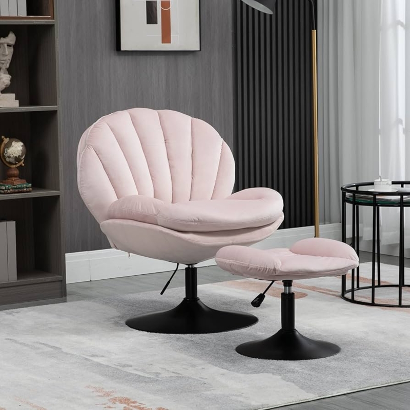 Amazon.com: Furniture,Swivel Accent Chair Living Room Chair with  OttomanAdjustable Seat Height TV Chair (Pink) : Home & Kitchen