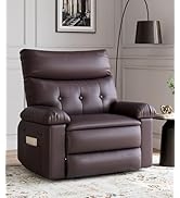 Amazon.com: GarveeHome Oversized Wide Rocker Swivel Recliner Chair - PU  Leather Manual Recliner for Adults, Large Nursery Chair Lazy Recliner with  Comfort Arm and Back for Living Room, Bedroom : Home &