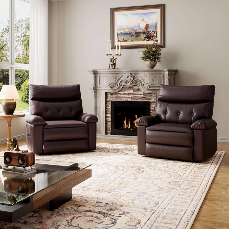 Amazon.com: GarveeHome Oversized Wide Rocker Swivel Recliner Chair - PU  Leather Manual Recliner for Adults, Large Nursery Chair Lazy Recliner with  Comfort Arm and Back for Living Room, Bedroom : Home &
