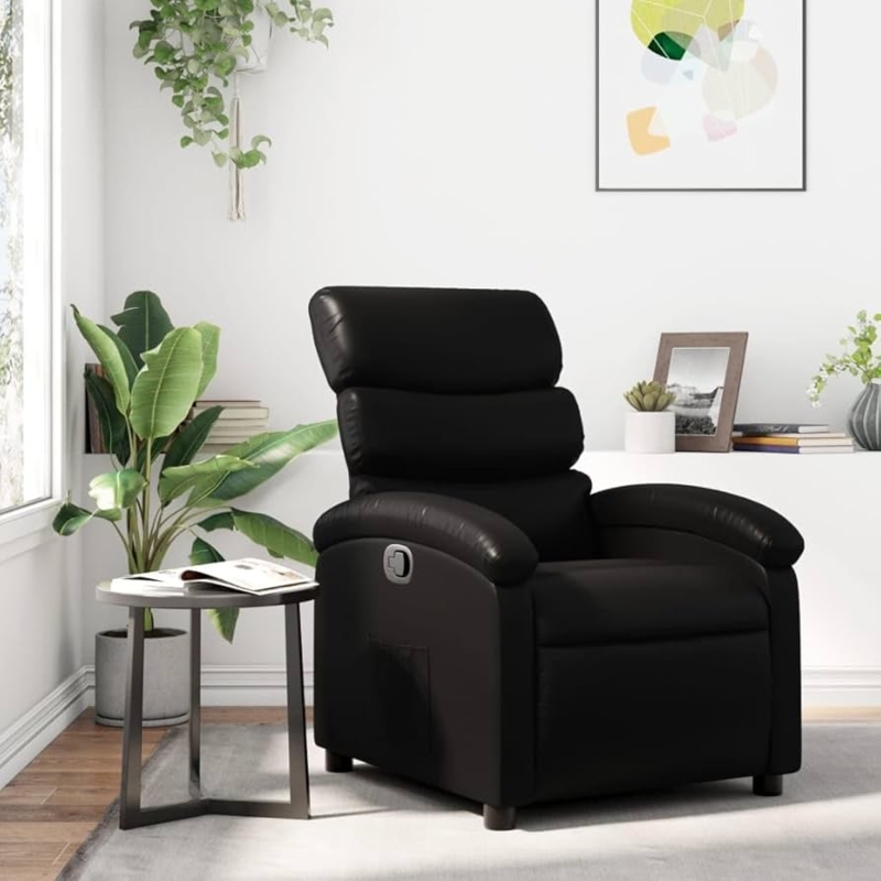 Amazon.com: GOLINPEILO Faux Leather Reclining Chairs, Recliner Chair Living  Room Leather Reclining Sofa Chair, Small Recliners for Small Spaces, Modern  Reclining Sofa Chair, Black Faux Leather,-83 : Home & Kitchen