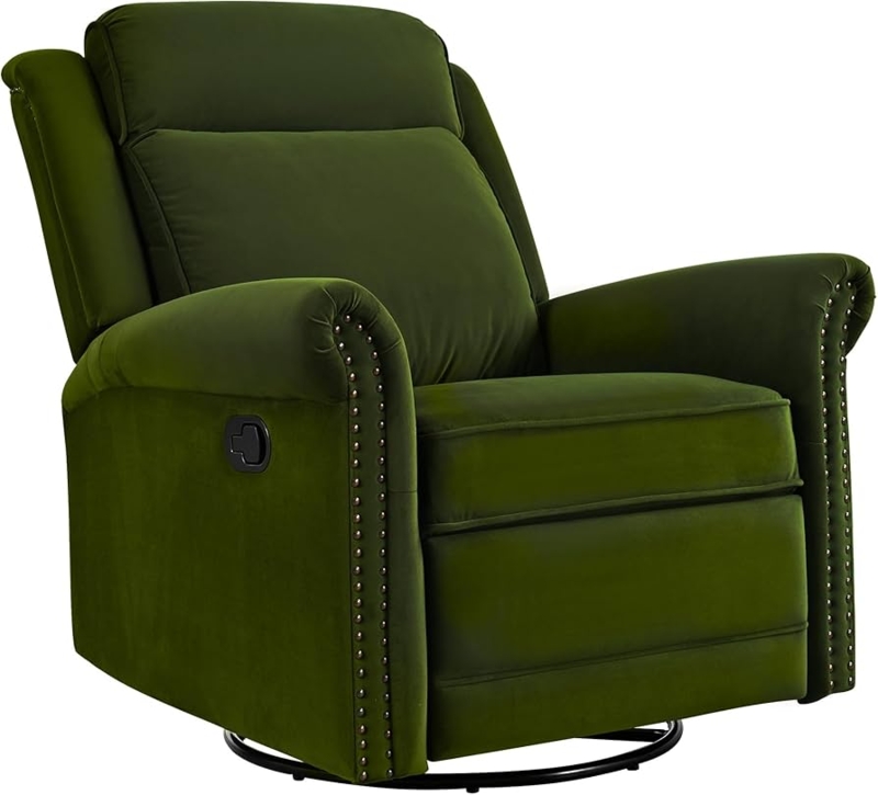 Amazon.com: Green Recliner Chair, 360 Swivel Rocker Chair for Adults,  Glider Rocker Recliners, Nursery Chairs for Living Room, High Back  Upholstered Deep Seat for Bedroom Office Home Theater Seat (Green) : Baby