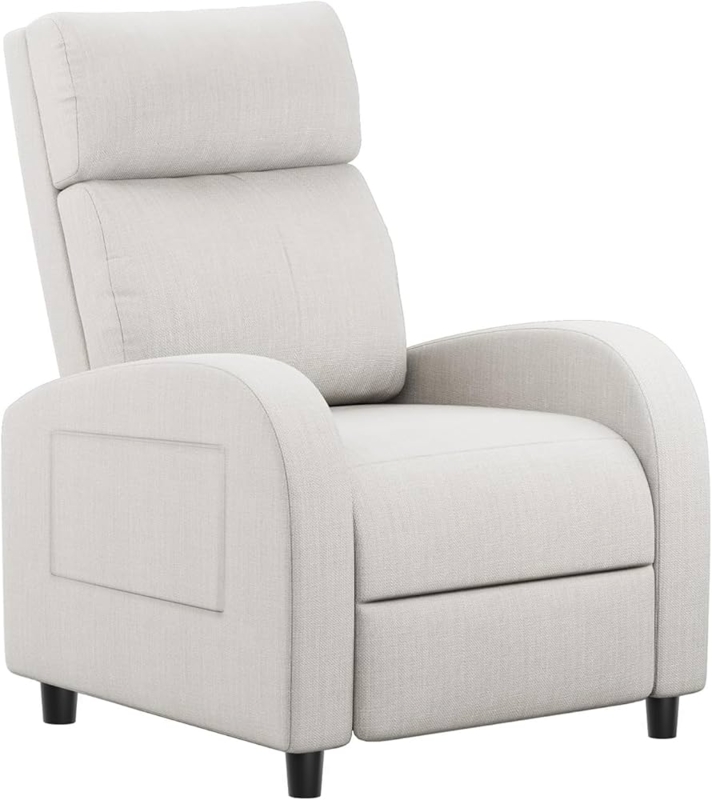 Amazon.com: Homall Recliner Chair, Recliner Sofa for Adults, Recliners Home  Theater Seating with Lumbar Support, Reclining Sofa Chair for Living Room  (Fabric, Beige) : Home & Kitchen