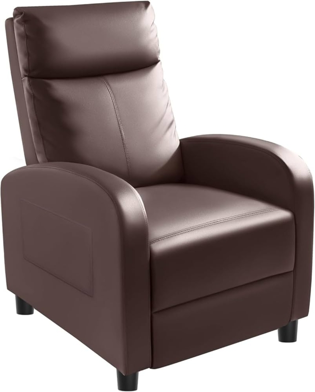 Amazon.com: Homall Recliner Chair, Recliner Sofa for Adults, Recliners Home  Theater Seating with Lumbar Support, Reclining Sofa Chair for Living Room ( Leather, Brown) : Home & Kitchen