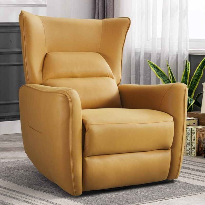 Amazon.com: INZOY Power Swivel Rocker Recliner Glider, Oversize Electric  Swivel Rocker Recliners with Highly Enveloping Backrest, Nursery Rocking  Recliner Chair Leathaire Reclining Sofa for Living Room, Yellow : Home &
