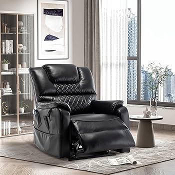Amazon.com: JUUXO Panorama 2.0 Oversized Power Lift Chair for Elderly, Dual  Motor Lay Flat Recliner with Heat & Massage - 25-inch Wide Seat - 400 lbs  Capacity (Panorama 2.0 - Black - Breathablefauxleather) : Home & Kit