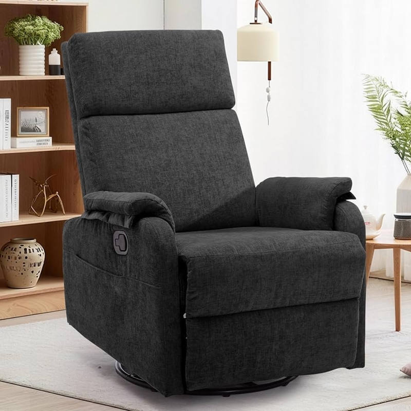 Amazon.com: Korser Recliner Chair, Swivel Rocking Recliner Chair for  Adults, Glider Rocking Chair, Small Nursery Chair Recliner for Living Room, Reclining  Chair with Modern-Designed Armrests, Chenille, Black : Home & K