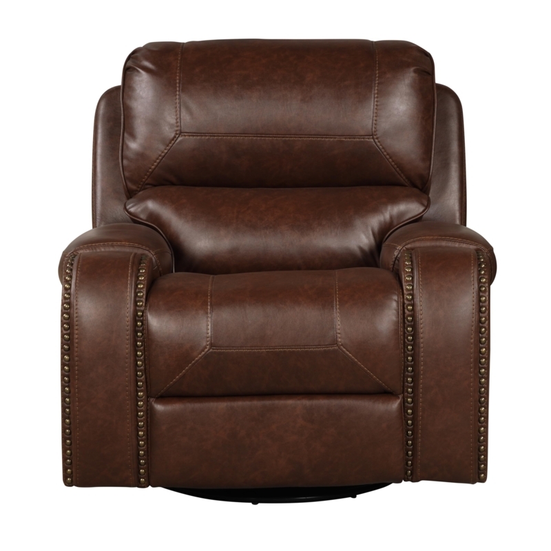 Amazon.com: Leather Air Nailhead Swivel Glider Recliner : Home & Kitchen