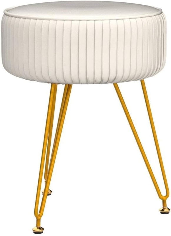 Amazon.com: Leesingdo Velvet Vanity Stool, Modern Ottoman Foot Rest Stool  with Adjustable Golden Legs, Makeup Chair for Vanity, Multifunctional Small Vanity  Chair for Bedroom, Beige : Home & Kitchen
