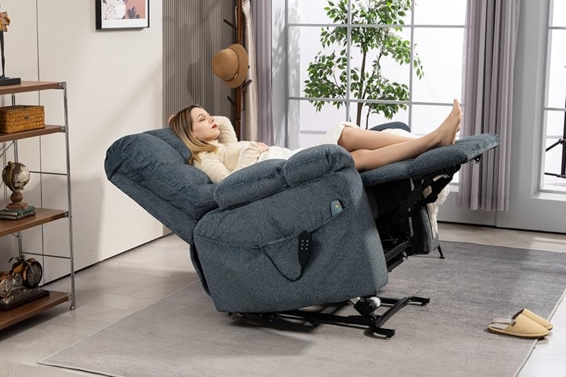 Amazon.com: Lift Recliner Chairs with Heat and Massage for Elderly, Zero  Gravity, Big Man Recliners 400lbs, Triple Motor, Power Lift Recliner Chair  with Storage Cup Holders for Adults, Sleeping, Blue : Home