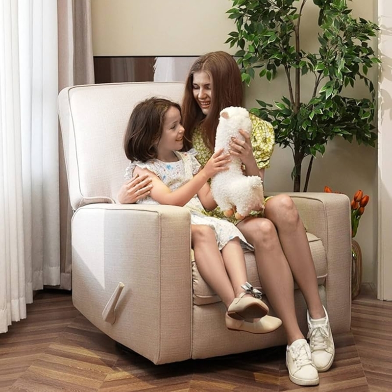 Amazon.com: Luffield Swivel Rocker Recliner Chair -Manual 360 Degree Swivel  Recliners Comfy Glider Rocking Chairs Single Modern Sofa Home Theater  Seating for Living Room (Beige) : Home & Kitchen