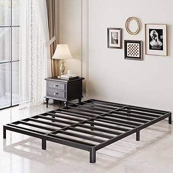 Amazon.com: Lutown-Teen 5 Inch Low Full Size Bed Frame with Rounded Corner  Legs, 200 LBS Heavy Duty Metal Full Platform Bed Frame No Box Spring  Needed, Noise Free, Easy Assembly, Black :