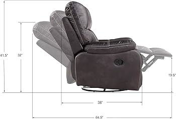 Amazon.com: Madrona Burke Zoey Dark Graphite Power Loveseat with Dual  Recliners, Hidden Storage, and USB Charging Station : Home & Kitchen