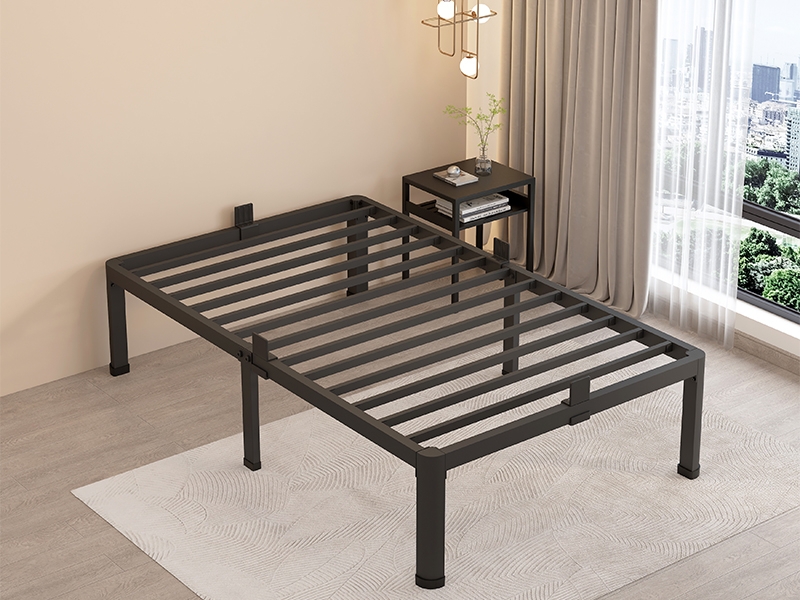 Amazon.com: MAF 18 Inch Twin Bed Frames with Round Corner Legs Mattress  Slide Stopper No Box Spring Needed Heavy Duty Metal Platform Bed Frame Under -Bed Storage Space, 3000 LBS Steel Slats Support :
