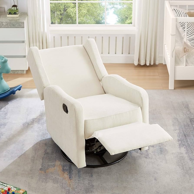 Amazon.com: Nursery Glider Recliner Chair for Adults, Modern Swivel Rocker  Recliners with Footrest, Comfy Chenille Rocking Chair Nursery for Living  Room, Bedroom, Beige : Home & Kitchen