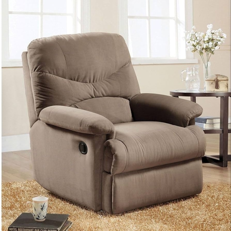 Amazon.com: Recliner (Motion) in Light Brown Microfiber 00627 : Home &  Kitchen