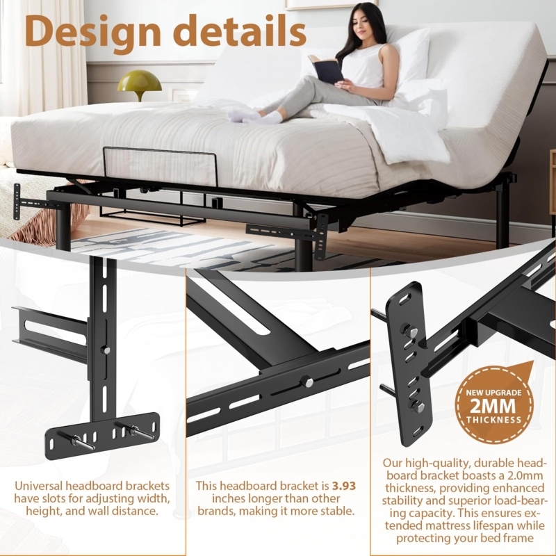 Amazon.com: Universal Bed Headboard Brackets, Adjustable Bed Base for  Twin/King/Queen/Full Size Beds Headboard Wall Mounting Bracket with  Footboard Extension Kit Thickening : Home & Kitchen