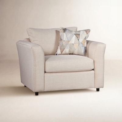 Armchair: Off-White T-Cushion Seat with Recessed Rolled Arms