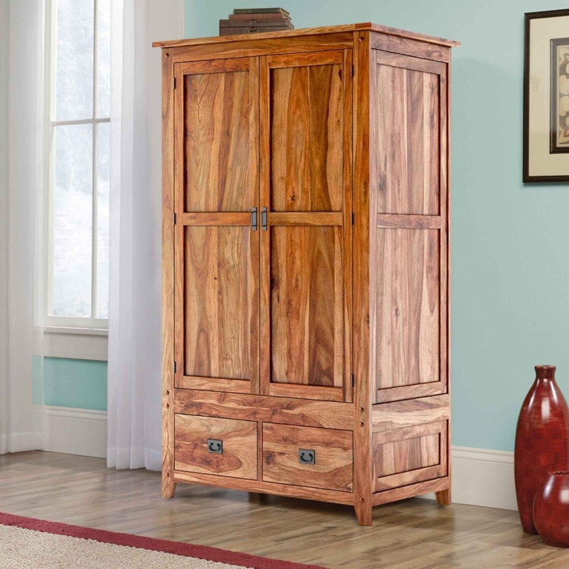 Armoire featuring Highly Figured Grain and Dark Ring Hardware