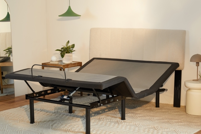 Ash Gray Channeled Headboard, Compatible with Adjustable Bases