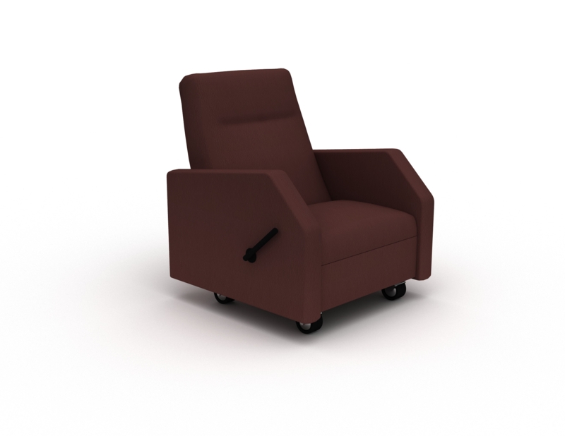 Bariatric Recliner, Dark Brown, Casters, Side Lever, 750lb Capacity