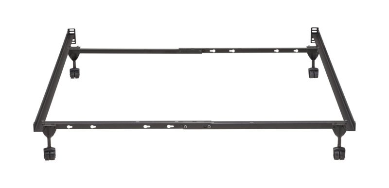 Bed Frame Adjustable Metal with Roller Casters Heavy Duty
