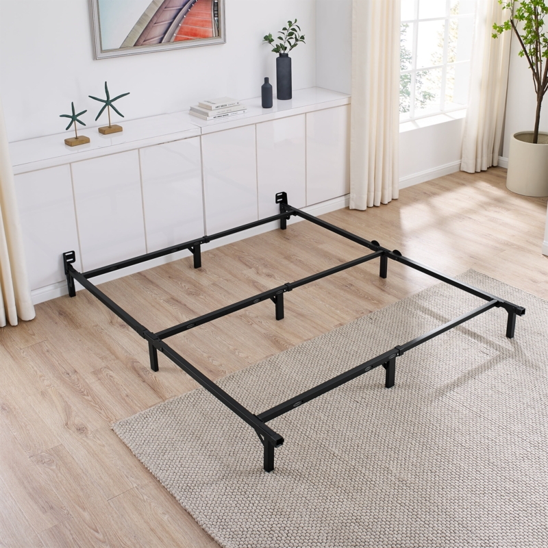 Bed Frame Adjustable Width Metal Minimalist Multi-Leg