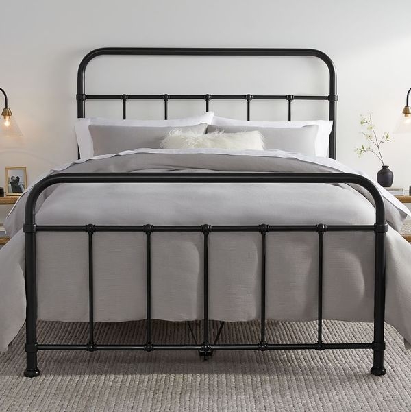 Bed Frame featuring Minimalist Spindle Design and Rounded Silhouette
