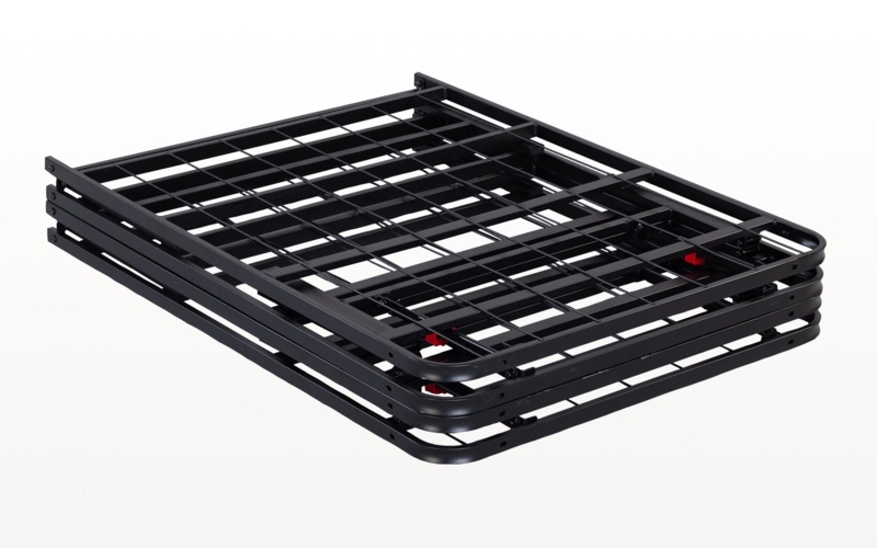 Bed Frame, Foldable Metal, Slatted Support Base.