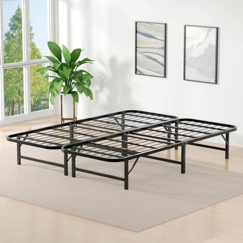 Bed Frame, Folding Metal, Slatted Mattress Base.