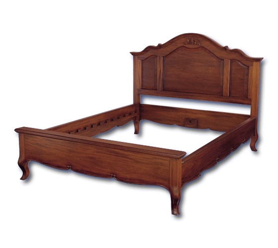 Bed Frame French Provincial Arched Carved Headboard Cabriole Legs