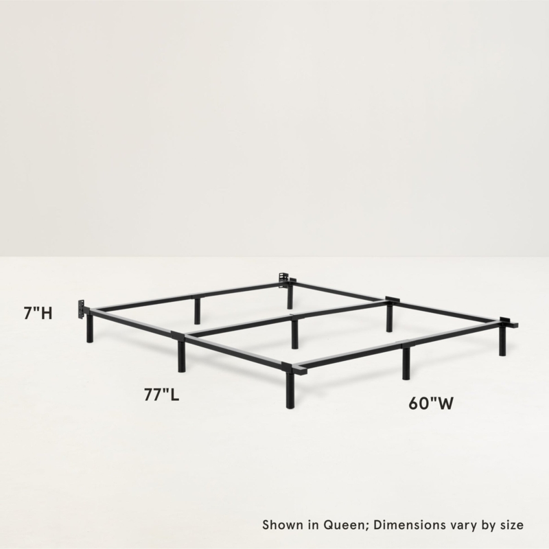 Bed Frame Low Profile 7-Inch Matte Black Metal Foundation